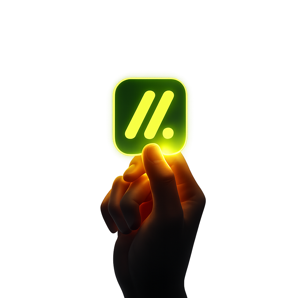 A hand reaching toward the Everline logo to start a conversation